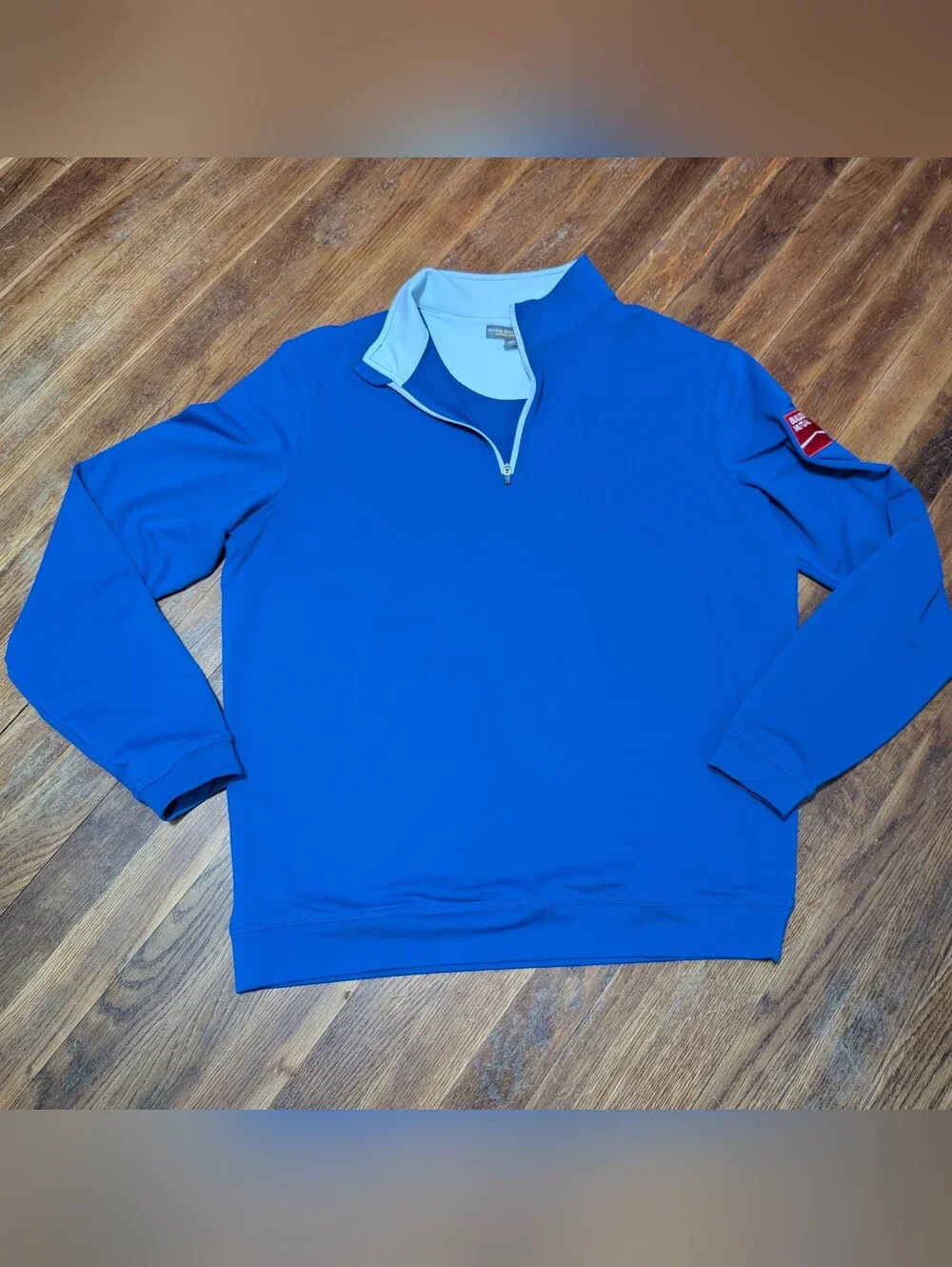 EUC Peter Millar Jacket Mens Med Blue Perth Performance Golf 1/4 Zip Wicking